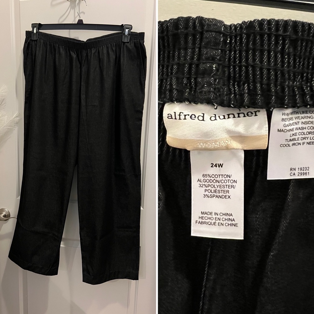 Alfred Dunner Women’s Black Denim Slacks - Size 24W